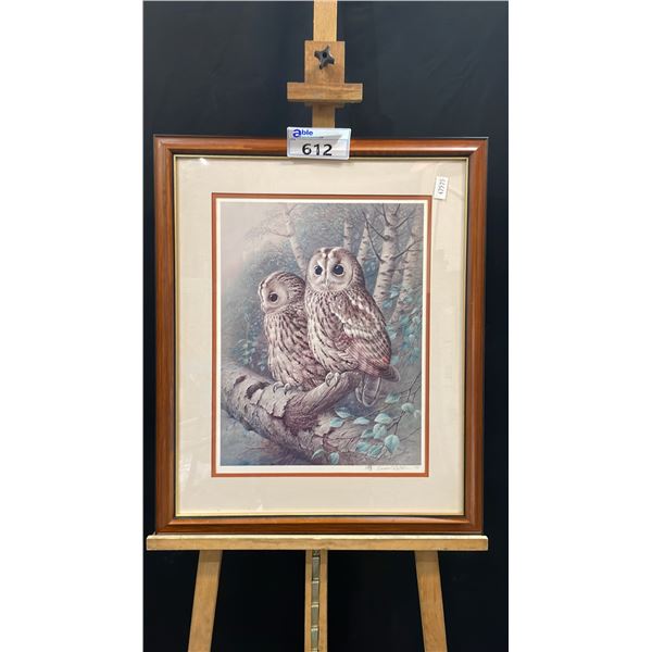 RAYMOND WATSON "THE TAWNY OWL" 26" X 22" FRAMED PRINT - CERTIFICATE ON BACK