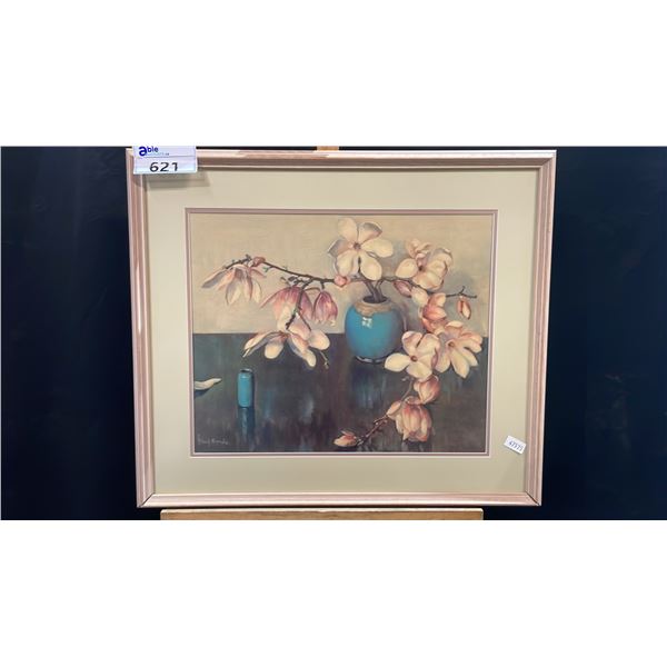 FLORAL 48.5" X 24.5" FRAMED PRINT - SIGNATURE UNKNOWN