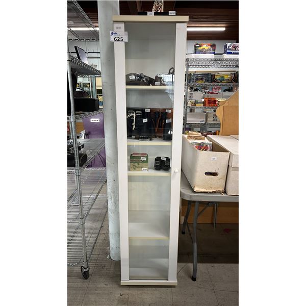 WOOD & GLASS DISPLAY CABINET - APPROX. 69.5"T X 16"W X 16"D *CONTENTS NOT INCLUDED*