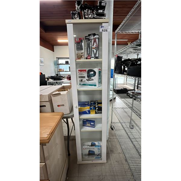 WOOD & GLASS DISPLAY CABINET - APPROX. 69.5"T X 16"W X 16"D *CONTENTS NOT INCLUDED*