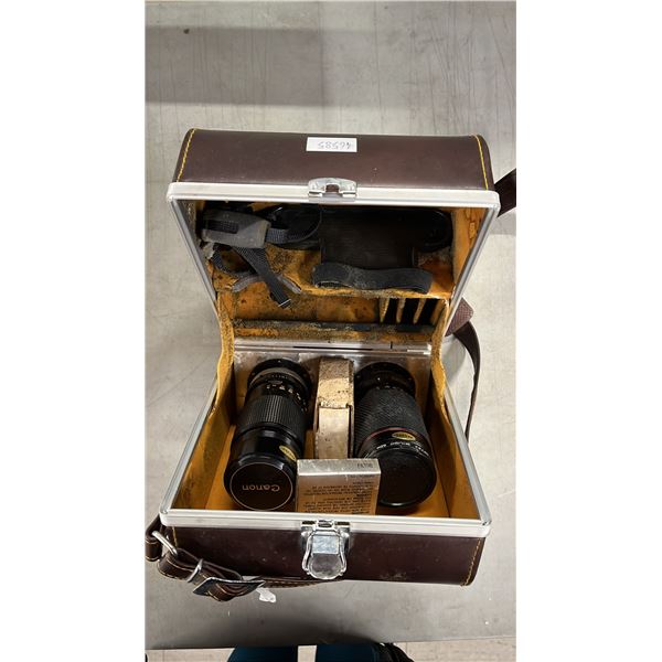 VINTAGE KITSTAR CAMERA CASE WITH 2 LENSES, 52 MM FILTER & 35 MM PINHOLE LENS
