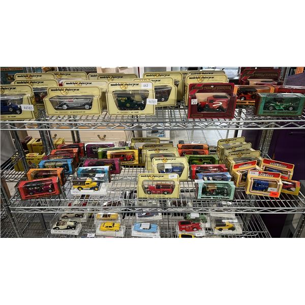 SHELF OF ASSORTED MATCHBOX & LLEDO SCALE MODEL VEHICLES