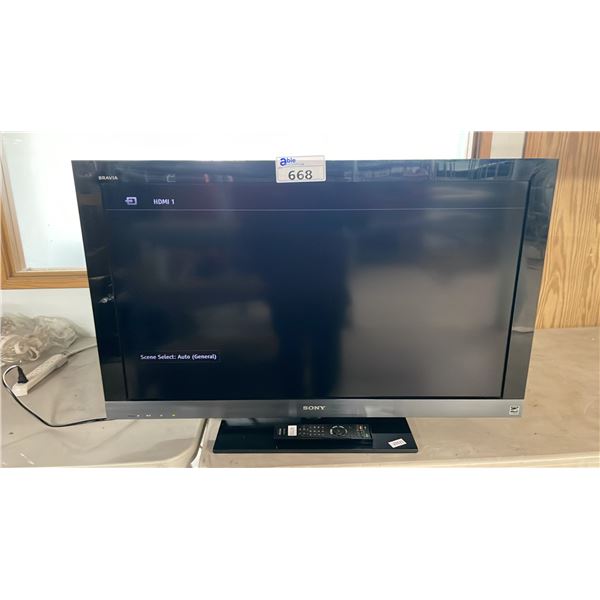 *TESTED WORKING* SONY BRAVIA 40" TV WITH POWER CORD, STAND & REMOTE