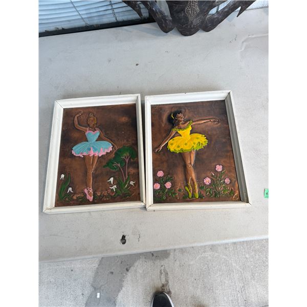 Mid Century And Boston copper ballerina wall hangings