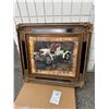 Image 1 : Oil on canvas car painting, signed Richard