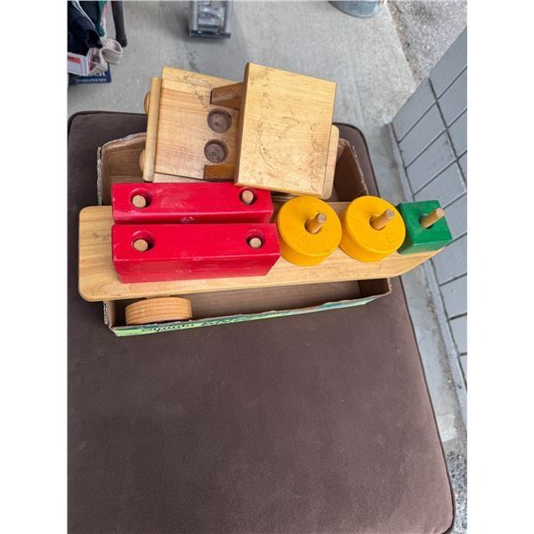 Wood toy truck