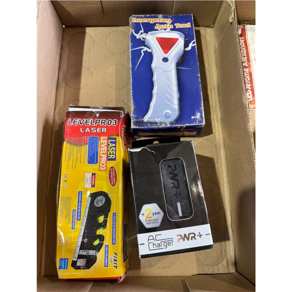 Auto tool, AC charger and laser level