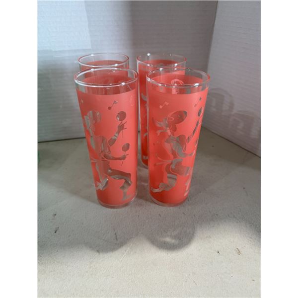 Vintage highball, glasses, pink