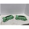 Image 1 : vintage SylvaC green laying spaniel dog-shaped posy bowl trough.