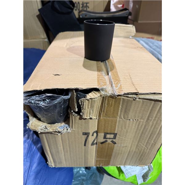 Case of black glass candle jars or other jars