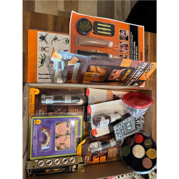 Halloween make up vampire, teeth, flushing, blood kit, etc.