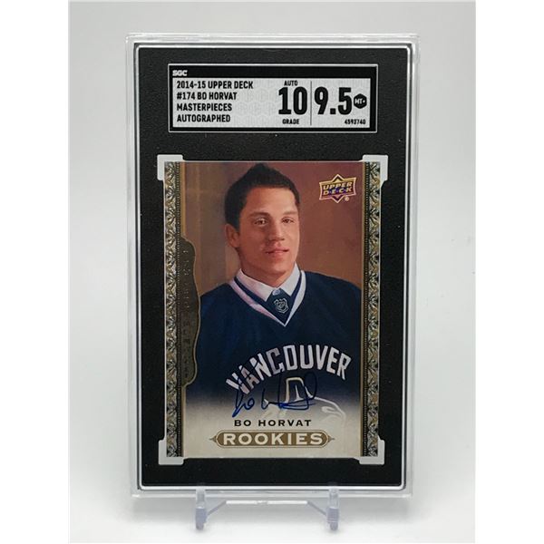 2014-15 UPPER DECK BO HORVAT MASTERPIECES AUTOGRAPHED TRADING CARD - SGC GRADE 10/9.5