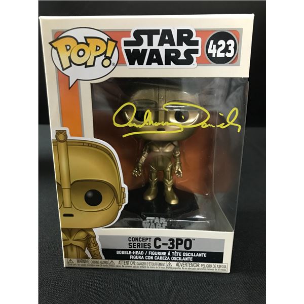ANTHONY DANIELS SIGNED C3PO FUNKO POP - WWOC COA