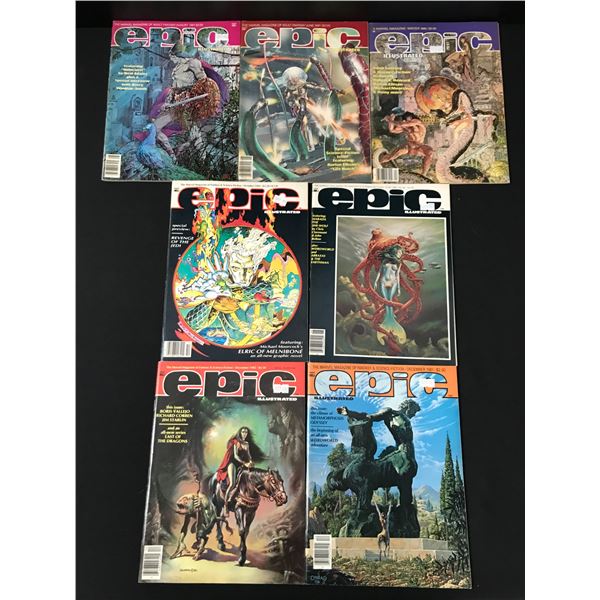 LOT OF 7 EPIC ILLUSTRATED COMICS - MARVEL COMICS
