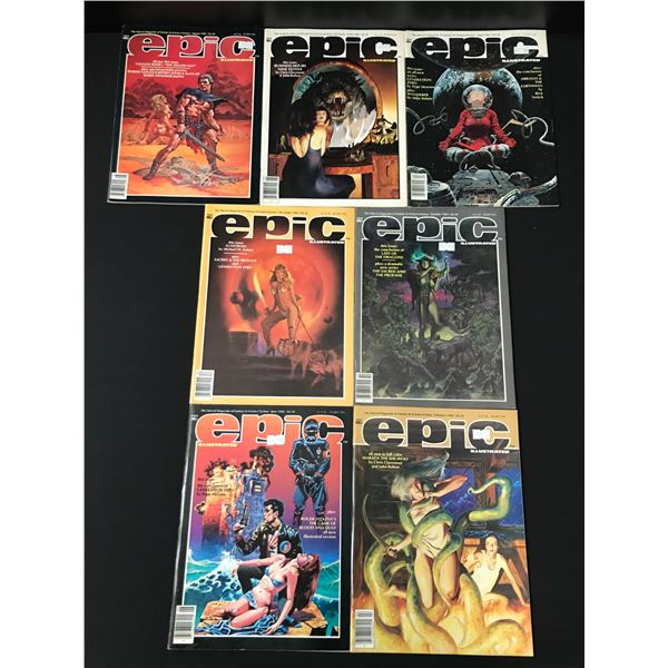 LOT OF 7 EPIC ILLUSTRATED COMICS - MARVEL COMICS