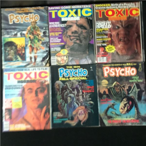 LOT OF 6 TOXIC / PSYCHO COMIC BOOKS -