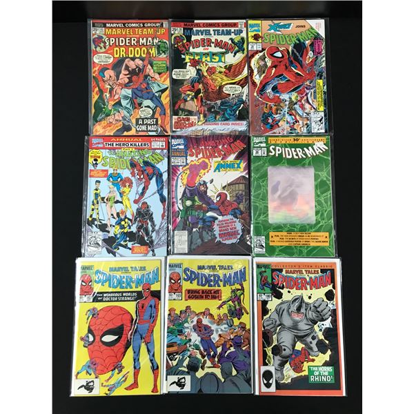 LOT OF 9 SPIDERMAN COMICS - MARVEL COMICS