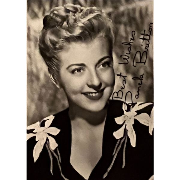 Pamela Britton facsimile signed photo. 3x5 inches