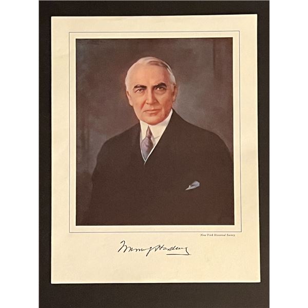 29th President Warren G. Harding Facsimile Signed Photo Art Print