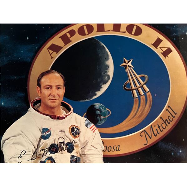 Edgar D. Mitchell facsimile signed photo. 8x10 inches