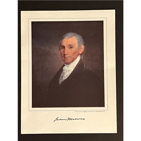 5th President James Monroe Facsimile Signed Photo Art Print