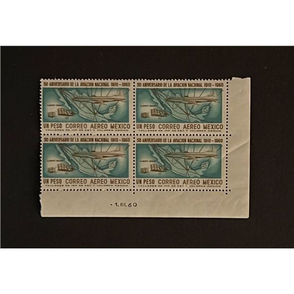 Mexican Stamps Quantity of 4. Un Peso Correro Aereo