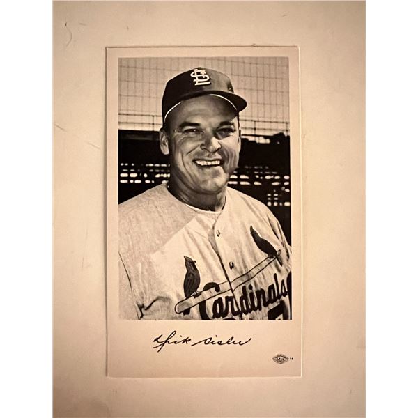 Dick Sisler facsimile signed photo. 3x5 inches