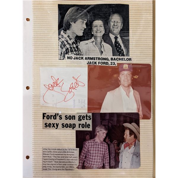 Jack Ford Photo Album Page with signature cut