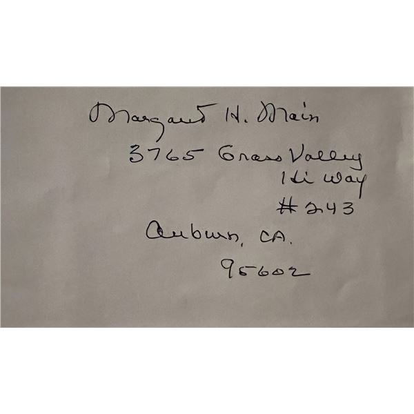 Margaret Huntley Main original signature