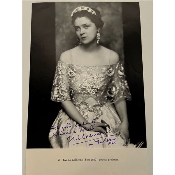 Eva Le Gallienne signed magazine page