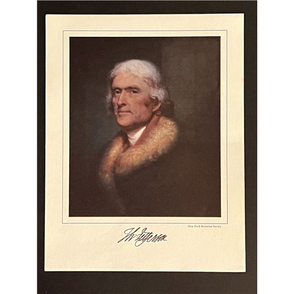 3rd President Thomas Jefferson Facsimile Signed Photo Art Print