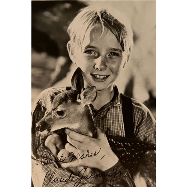 Claude Jarman Jr facsimile signed photo. 3x5 inches