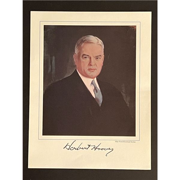 31st President Herbert Hoover Facsimile Signed Photo Art Print