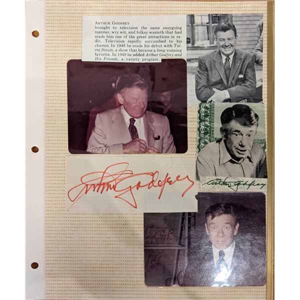 Arthur Godfrey Original Photo Album Page and Signature Cut.
