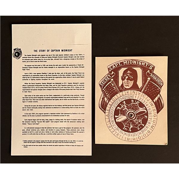 Vintage Captain Midnight Paper Flight Control Spinner