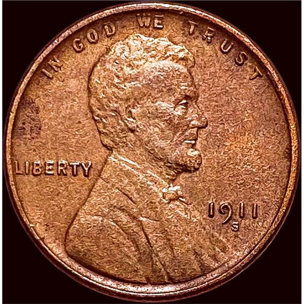 1911-S Wheat Cent CLOSELY UNCIRCULATED