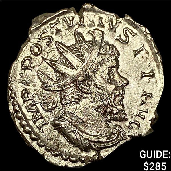 Roman Postumus 260-269 AD Silver Dbl Denararius CHOICE AU