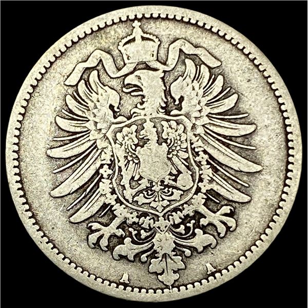 1875-A Germany Silver 1 Reichsmark NEARLY UNCIRCULATED
