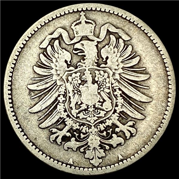 1875-A Germany Silver 1 Reichsmark NEARLY UNCIRCULATED
