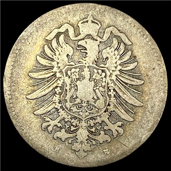 1875-H Germany Silver 1 Reichsmark NEARLY UNCIRCULATED