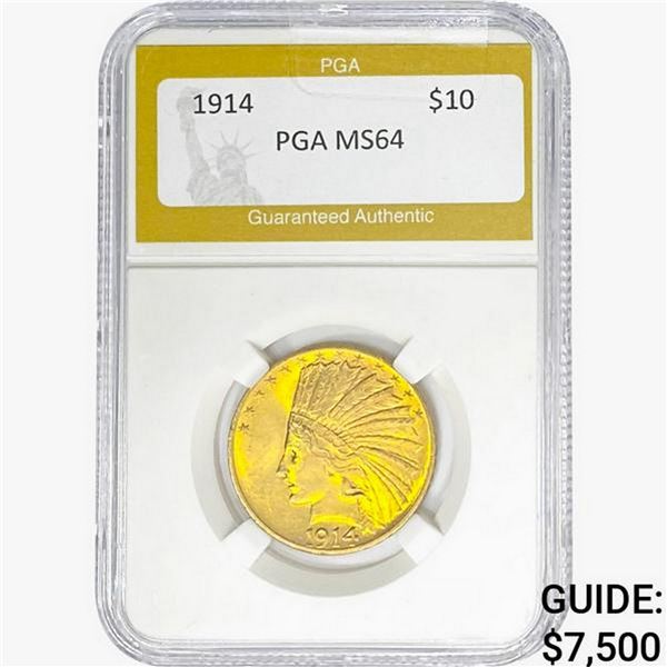 1914 $10 Gold Eagle PGA MS64
