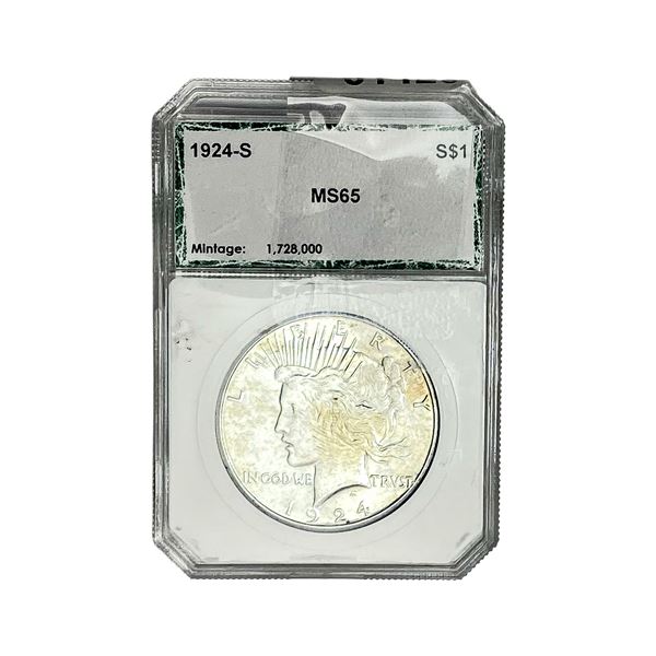 1924-S Silver Peace Dollar PCI MS65