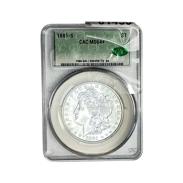 1881-S Morgan Silver Dollar CAC MS64+