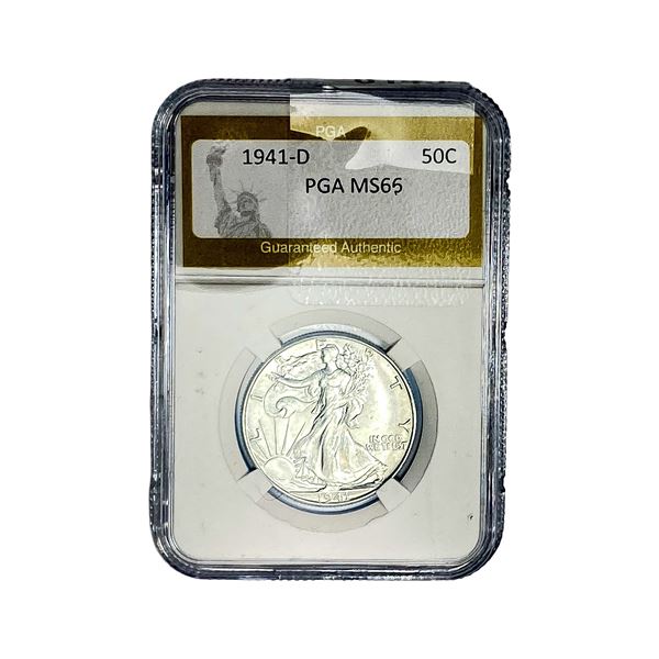 1941-D Walking Liberty Half Dollar PGA MS66