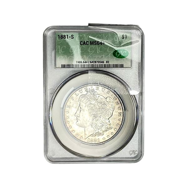 1881-S Morgan Silver Dollar CAC MS64+