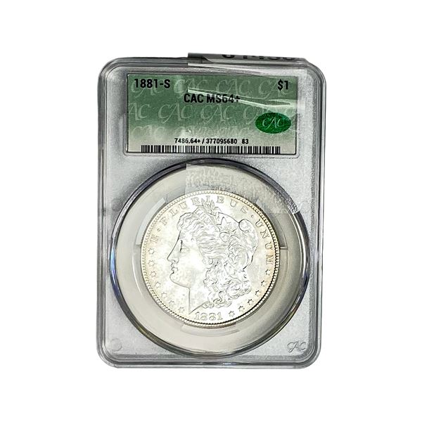 1881-S Morgan Silver Dollar CAC MS64+