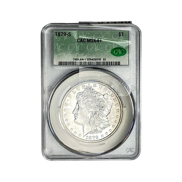 1879-S Morgan Silver Dollar CAC MS64+