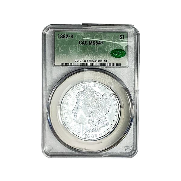 1882-S Morgan Silver Dollar CAC MS64+