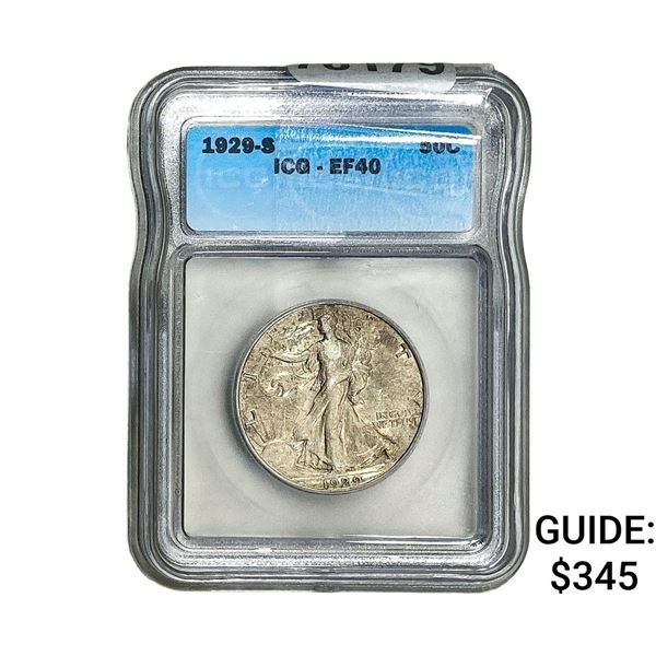 1929-S Walking Liberty Half Dollar ICG EF40