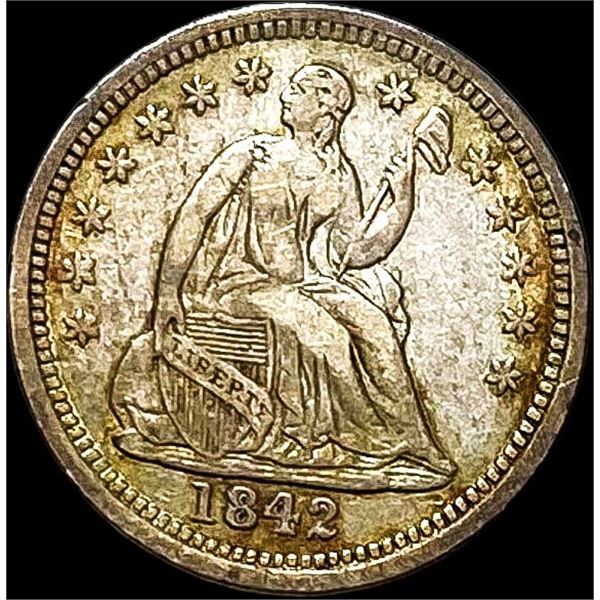 1842 Seated Liberty Half Dime NEARLY UNCIRCULATED